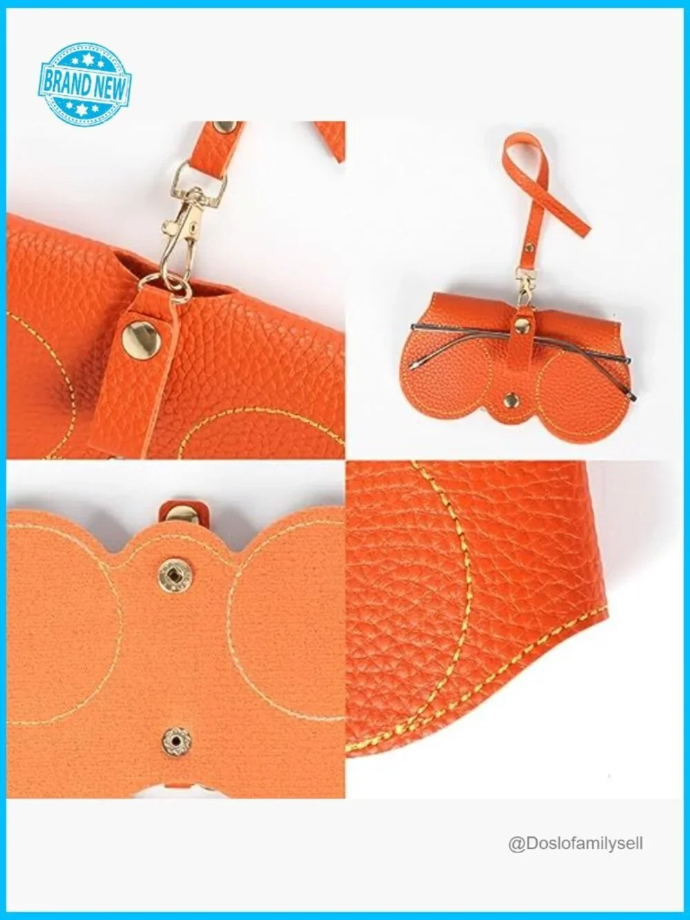 Soft Leather Sunglasses Case with Strap Portable Modern Eyewear Organizer